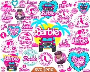 Bundle Barbie Design Svg Png, Girl Pink Svg