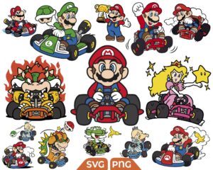 Mario Bros Kart Svg Pack, Super Mario Kart Svg Png