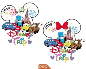 Mickey Lightning McQueen Trip Png, Cars Friends Png