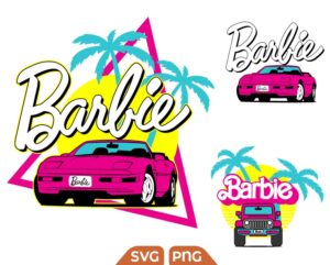 Princess Barbie Malibu Svg, Barbie Car Svg Png