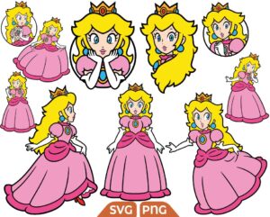 Princess Peach Svg Bundle Png