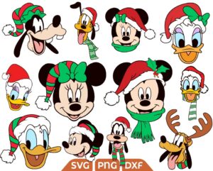 Disney Mickey Head Christmas Svg, Mouse Holiday Season Svg
