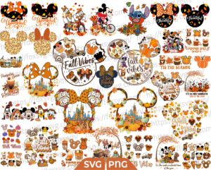 Mickey Fall Bundle Svg, Disney Autumn Svg, Thanksgiving Png