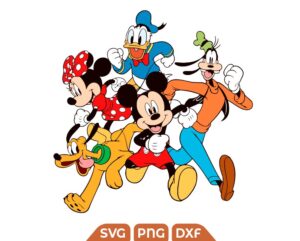 Mickey Mouse Friends Running Svg, Disney Mouse Trip Svg Png